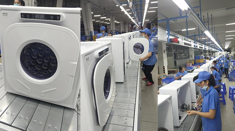 現(xiàn)場圖示！家用干衣機(jī)工廠生產(chǎn)線組成